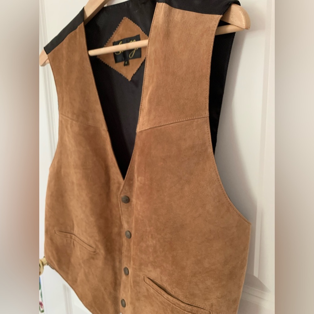 Scully mens vest, large, brown suede leather - Picture 5 of 8